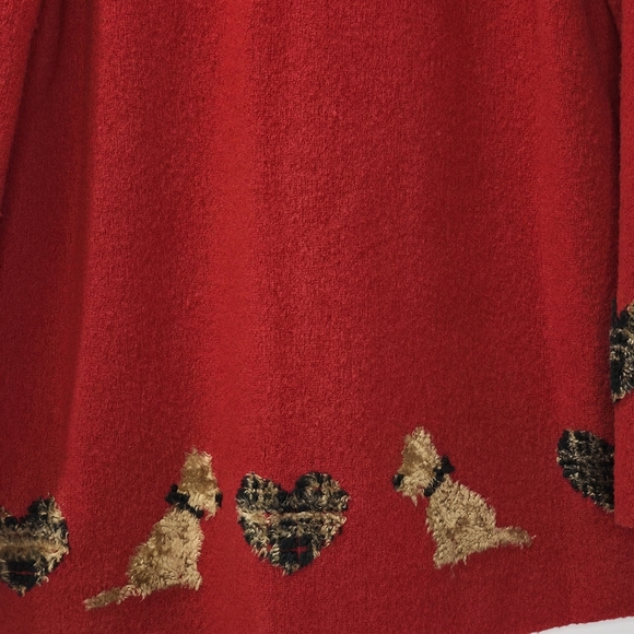 Vintage 90s Simon Chang Red Scottish Terrier Jacket Size 10 Unique Dog Appliques - Picture 6 of 6